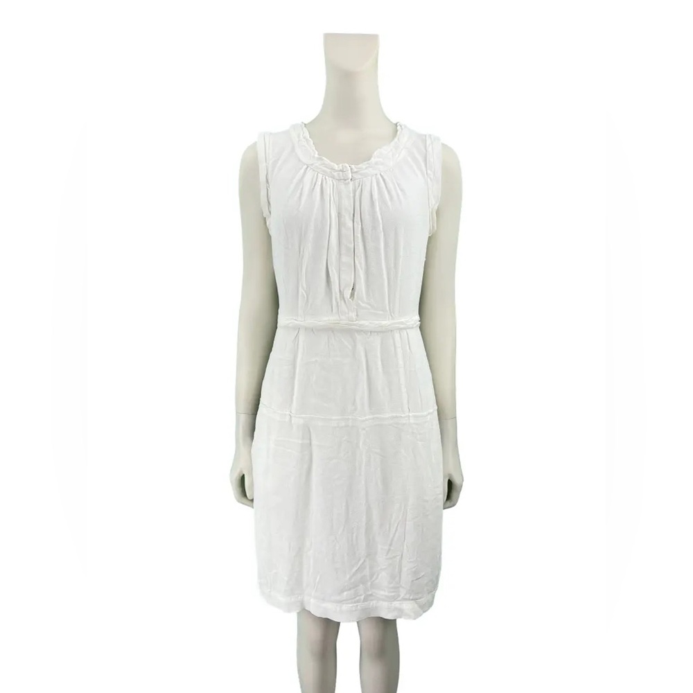 Burberry Brit Gray White Sleeveless Long Pleated Knee Length Midi Dress US 4